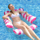 ✨50% RABATT NU! ✨🌊Uppblåsbar poolstol för vuxna och barn, flytande hängmatta med randigt mönster för poolfest och sommarens vattenlek