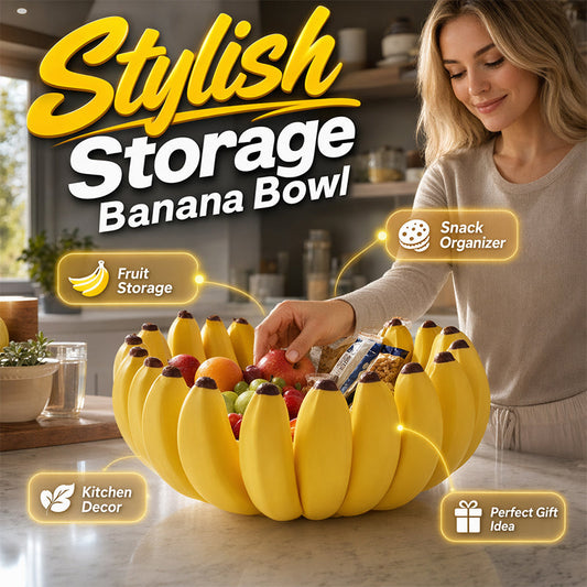 Kreativ fruktskål i bananform
