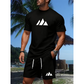 👕 TIDSBEGRÄNSAT 50% RABATT! ✨ Herr Kortärmad T-shirt & Shorts med Dragsko – Geometriskt Tryck, Andningsbar, Mångsidig 🔥