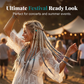 💇‍♀️ 50% RABATT NU! 🌟 Maillard-inspirerade Förflätade Hårförlängningar – Boho-flätor & Pärldetaljer – Perfekt för Festivaler & Äventyr 🎸