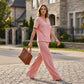 ⏳Limited-time 50% off⏰Women's V-Neck Top & Wide-Leg Pants Set👚👖