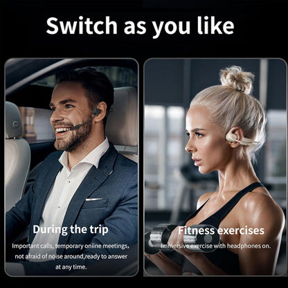🎧 -50% ! 🗣️ Lätt Open-Ear Hörlurar – Bluetooth 5.3 & Dual-DSP Mikrofon – Brusreducering & 11h Batteritid för Samtal, Promenader och Arbete 🏃