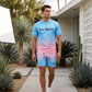 Herr Sommar Casual Tryckt 2-Delat Set