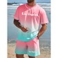 Herr Sommar Casual Tryckt 2-Delat Set