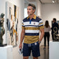 📢📢50% OFF !! ⏰Men's Striped T-Shirt & Shorts  2-Piece Set