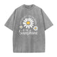 🔥🎁Nyhet 50 % RABATT🔥Unisex-T-shirt i lös passform med vintage-tvättat daisy-mönster