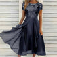 🛒 50% RABATT NU! 👗 Fashionabel tyllklänning med rund hals – Mjukt material & elegant snitt – Idealiskt för fest och vardagsutflykt 💖