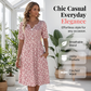 👗 50% RABATT NU! 🌸 Women's Casual V-Neck Print Dress with Pockets – Blommigt Mönster & Praktiska Sidofickor – Perfekt för Vardag & Sommar ☀️