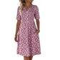 👗 50% RABATT NU! 🌸 Women's Casual V-Neck Print Dress with Pockets – Blommigt Mönster & Praktiska Sidofickor – Perfekt för Vardag & Sommar ☀️