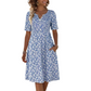 👗 50% RABATT NU! 🌸 Women's Casual V-Neck Print Dress with Pockets – Blommigt Mönster & Praktiska Sidofickor – Perfekt för Vardag & Sommar ☀️