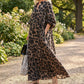 🎉 BEGRÄNSAD TID 50% RABATT! 💞 Leopardmönstrad Oversized Maxi-Skjorteklänning – Vild Elegans Möter Komfort, 78K+ Sålda! 🐆