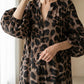 🎉 BEGRÄNSAD TID 50% RABATT! 💞 Leopardmönstrad Oversized Maxi-Skjorteklänning – Vild Elegans Möter Komfort, 78K+ Sålda! 🐆