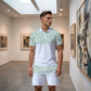 Herr Casual Kortärmad Topp & Shorts Set