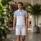 Herr Casual Kortärmad Topp & Shorts Set