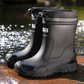 🌧️ 50% RABATT NU! 👢 Unisex Mid-Calf Waterproof Rain Boots – Hållbara & Halksäkra – Perfekt för Regniga Dagar & Utomhusäventyr – Lätta att Rengöra 💧