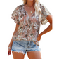 ✨ Blommig V-ringad blus – feminin stil för vardag, arbete och fritid 🌷