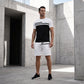 Herr Casual Kortärmad T-shirt & Shorts Set med Dragsko