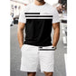Herr Casual Kortärmad T-shirt & Shorts Set med Dragsko