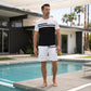 Herr Casual Kortärmad T-shirt & Shorts Set med Dragsko