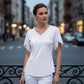 🎉 BEGRÄNSAD TID 50% RABATT! 👚 V-ringad Fladdermärmsblus – Mjuk Feminin Bris 🌸