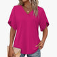 🎉 BEGRÄNSAD TID 50% RABATT! 👚 V-ringad Fladdermärmsblus – Mjuk Feminin Bris 🌸