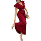 👗 50% OFF NOW! ✨ Women Elegant V-Neck Pleated Long Dress – Flattering pleats, lightweight fabric & elegant flow – Perfect for parties, weddings & summer evenings 🌸