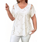 🛍️ 50 % rabatt – Oversized dam-T-shirt med hjärtmönster och snörningsdetaljer – avslappnad stil, andas bra och mångsidig för vardagen ❤️