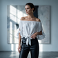 🎉 2026 Sale — Over 25,000 Sold! 💞 Women Casual Off Shoulder Sweet Bow Tie Front Summer Blouse – Breezy Summer Elegance 🌸