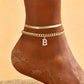 ✨50% RABATT NU! !✨Dainty Layered Gold Initial Anklets for Women