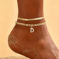 ✨50% RABATT NU! !✨Dainty Layered Gold Initial Anklets for Women