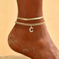 ✨50% RABATT NU! !✨Dainty Layered Gold Initial Anklets for Women