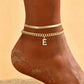 ✨50% RABATT NU! !✨Dainty Layered Gold Initial Anklets for Women