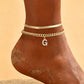 ✨50% RABATT NU! !✨Dainty Layered Gold Initial Anklets for Women
