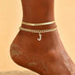 ✨50% RABATT NU! !✨Dainty Layered Gold Initial Anklets for Women