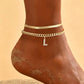 ✨50% RABATT NU! !✨Dainty Layered Gold Initial Anklets for Women