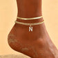 ✨50% RABATT NU! !✨Dainty Layered Gold Initial Anklets for Women