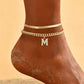 ✨50% RABATT NU! !✨Dainty Layered Gold Initial Anklets for Women