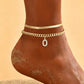 ✨50% RABATT NU! !✨Dainty Layered Gold Initial Anklets for Women