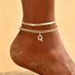 ✨50% RABATT NU! !✨Dainty Layered Gold Initial Anklets for Women