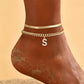 ✨50% RABATT NU! !✨Dainty Layered Gold Initial Anklets for Women