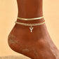 ✨50% RABATT NU! !✨Dainty Layered Gold Initial Anklets for Women