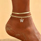 ✨50% RABATT NU! !✨Dainty Layered Gold Initial Anklets for Women