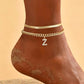 ✨50% RABATT NU! !✨Dainty Layered Gold Initial Anklets for Women