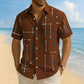 ☀️👔 LIMITED-TIME 50% OFF! Men’s Geometric Print Relaxed-Fit Button-Down Shirt – Soft Summer Feel, Roomy Comfort & Vacation-Ready Style ✨
