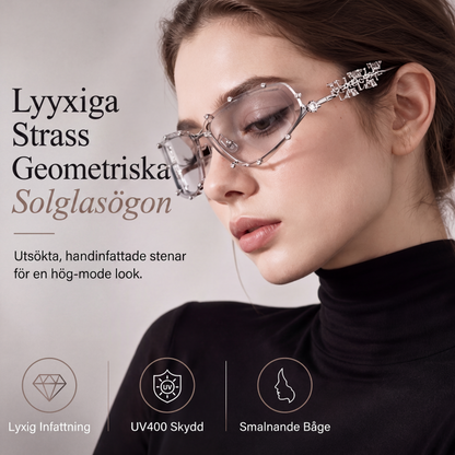 Chica solglasögon med strassdetaljer för kvinnor