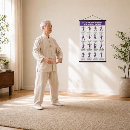 Tai Chi-träningsaffisch för seniorer