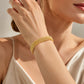 14K guldpläterat armband i bredt vävt nät