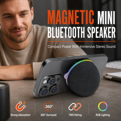 📢📢50% RABATT NU!! ⏰Magnetisk Mini Bluetooth-högtalare med RGB Omgivningsljus