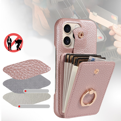🎉 BEGRÄNSAD TID 50% RABATT! 📱 Crossbody plånboksfodral – RFID-blockerande, dragspelskortfack & avtagbar rem – Litchi-mönstrat PU-läder ✨
