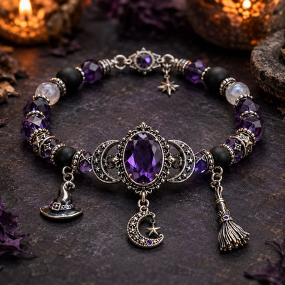 Gotiskt Lila Strass Halloween-armband